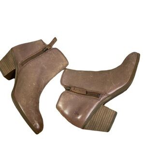 FRYE Boots Women’s Size 6.5 Judith Leather Brown Side Zip Ankle Bootie